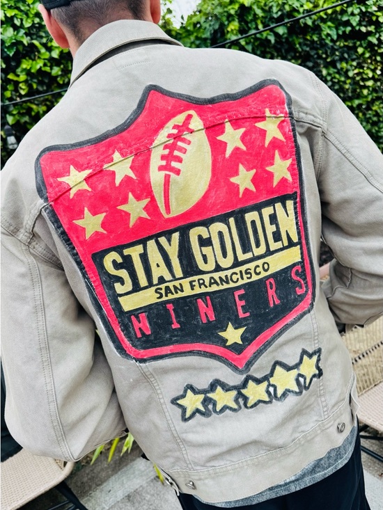 Calvin Klein Other - BR04 -  “Stay Golden San Francisco Niners” Hand-Painted Jacket ❤️💛